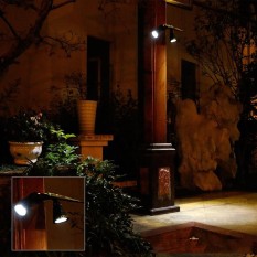 Tenaga Surya Bertenaga LED Anti-Air Ganda-Headed Spotlight 360 Derajat Bisa Diputar Outdécor Keamanan Dinding Lampu untuk Garasi Deck Teras taman
