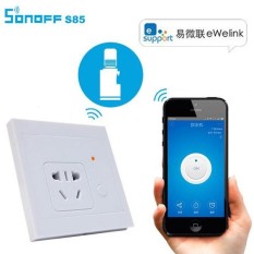 Sonoff 10A 2200 W Tipe 86 Nirkabel Jarak Jauh Alarm Jarak Jauh Pengendali Seluler APP Pengendali Sakelar AU/AS Steker dinding Soket Piring Panel-Internasional