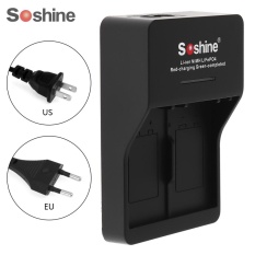 Soshine Hitam 2 Saluran Independen Battery Smart Charger With Kampanye Versus LED-Intl
