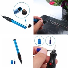 Sougou Pena Ukir, Electric Engraver Pena Pena Carve Tool untuk DIY Alat Tulis Sekolah Perhiasan Logam Kaca Batu Plastik Kulit Kayu dengan Ujung Berlian, Biru-Intl