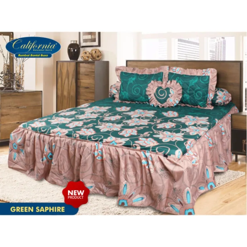 Harga sprei california rumbai motif green saphire sapphire king size 180 x 200 | HARGALOKA.