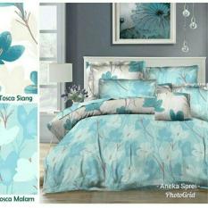 Sprei Katun Lokal Motif Latulip Blue 120X200