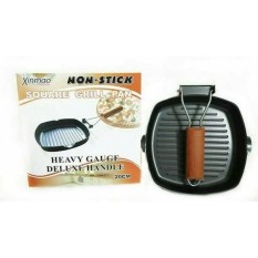 Square Grill Pan 20 Cm Teflon Wajan BBQ Bakaran Sate Serbaguna