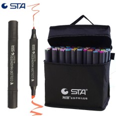 Sta 3203 Alkohol Ganda Profesional Marker Umum Warna Artis Coretan Pens Gambar Komik 12/24/36/48 /60 Set Kembar Seni Marker-Internasional