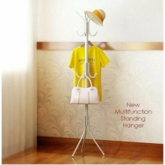 Stand Hanger Multifungsi - Hanger Berdiri Untuk Jaket, Baju, Tas, Topi Dll - Warna Putih