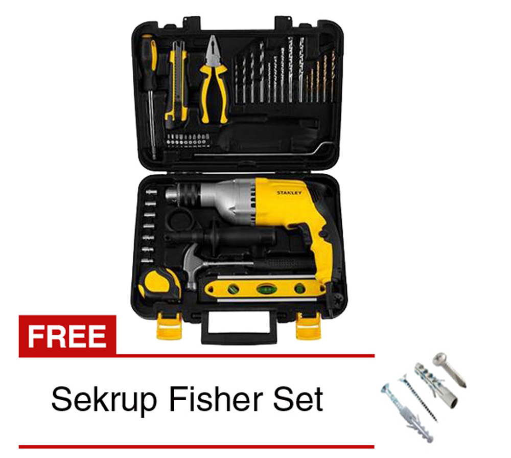 Stanley STDH7213V Mesin Bor Listrik Tembok Besi Kayu Set Value Pack Perkakas Tangan Kuning + Gratis Sekrup Set Stanley STDH7213V Mesin Bor Listrik Tembok Besi Kayu Set Value Pack Perkakas Tangan Kuning + Gratis Sekrup Set