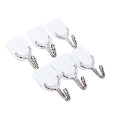 StarHome Hook Multifungsi Gantungan Baju Tempel isi 6 Pc - Putih