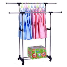 StarHome Jemuran Baju - Rak Pakaian Lipat - Drying Rack 2 Tiang Gantungan Baju - Silver