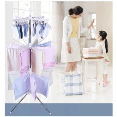 StarHome Jemuran Pakaian Lipat - Gantungan Baju Pakaian Lipat Menara - Rak Pengeringan - Putih