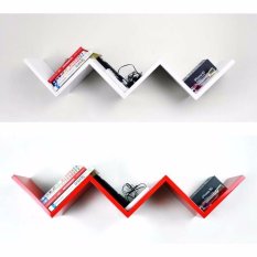 StarHome Rak Buku Melayang - Rak Dinding 1 Set isi 2 Pc - Set Wall Floating Shelves - Tangga - Putih