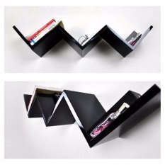 StarHome Rak Buku Melayang - Rak Dinding 1 Set isi 2 Pc - Set Wall Floating Shelves - Tangga - Hitam