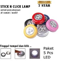 Stick N Click Lamp 7STAR Buy 4 Get 1 - 3 Mata LED/Stick Touch Lamp/Lampu Tempel Emergency (5 Pcs)