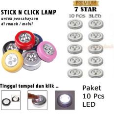 Stick N Click Lamp 7STAR Paket 10 Pcs - 3 Mata LED/Stick Touch Lamp/Lampu Tempel Emergency (10 Pcs)