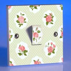 Stiker Tombol Cetekan Lampu Saklar Shabby Flowers Bunga Stop Kontak