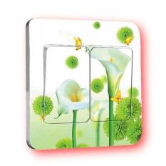 Stiker Tombol Cetekan Lampu Saklar Shabby Flowers Bunga Stop Kontak