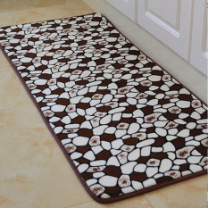 Stones Dicetak Dapur Lantai Tikar Anti-slip Karpet untuk Kamar Tidur Ruang Tamu Dustproof Masuk Keset Teras Yoga Sofa Mat (kopi) 50x120 Cm-Intl