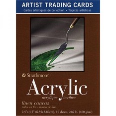 Strathmore 400 Series Acrylic Artist Trading Cards, Linen Kanvas, 10 Lembar-Intl