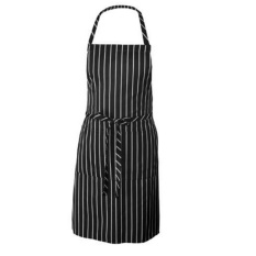 Stripe Apron Chef Pelayan BBQ Restaurant Home Kitchen Memasak Hitam dan Putih Stripe Celemek-Internasional