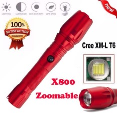 Super Bright X800 XML T6 Zoomable Focus LED Senter Obor 5 Lampu Lampu Mode-Intl