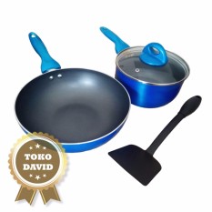 Supra Wajan mini wok Panci sauce pan Lavender set 4pcs - Biru