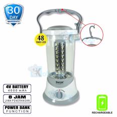 Surya Lampu Emergency Petromak Besar SHL L4803x SMD 48 LED + Power Bank Functionwith Dimmer Switch Rechargeable 8 Hours