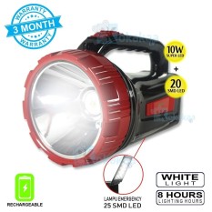 Surya Lampu Emergency + Senter Led 2 in 1 BigSize SHT L1020x Super LED 10w + Light LED 20 SMD Rechargeable 8 Hours
