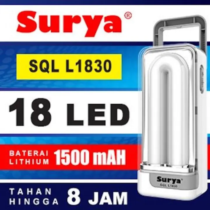 Surya Lampu Emergency SQL L1830 Light LED 18 SMD Rechargeable