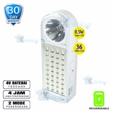Surya Lampu Emergency SQL L4301N Light LED 36 SMD + Senter 0,5W Super LED Rechargeable 4 Hours