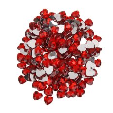 Konfeti Dekorasi Meja Bentuk Hati Yang Tersebar Warna Merah Bahan Akrilik 12mm 200 Buah