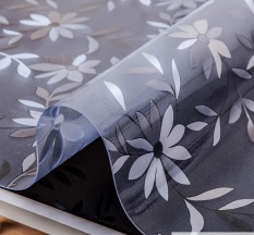 Meja Mat PVC Transparan Kaca Lembut Taplak Meja, Ruang Tamu, Rumah Tangga Taplak Meja, Plastik PVC Tahan Air Tablecloth60 * 60-Internasional
