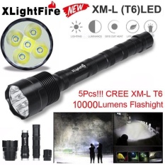 Tactical 10000 Lumen 5 x XML T6 LED Flashlight Torch Light 5 Modes 18650 Hunting - intl