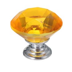 Teamtop 30mm Kristal Kaca Pintu Kabinet Dapur Lemari Laci Tarik Tombol Pegangan Amber