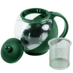 Teapot 1250 ml HIJAU / Teko kaca ceret tempat teh saringan stainless tea pot - GREEN