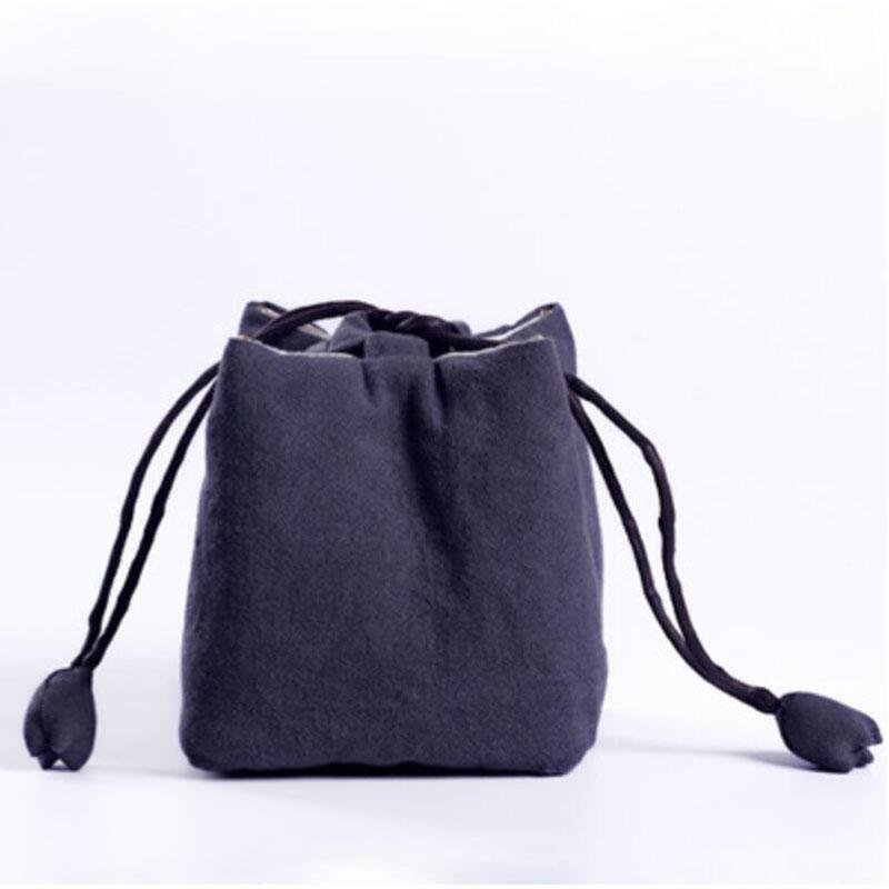 Teko Cangkir Teh Set Tas Penyimpanan Tebal Cotton Linen Tali Pengait dengan Lembut Hop-Pocket Pot Tas Kain Tas untuk Rumah Kantor Teh Spare Parts 12X14 Cm-Intl