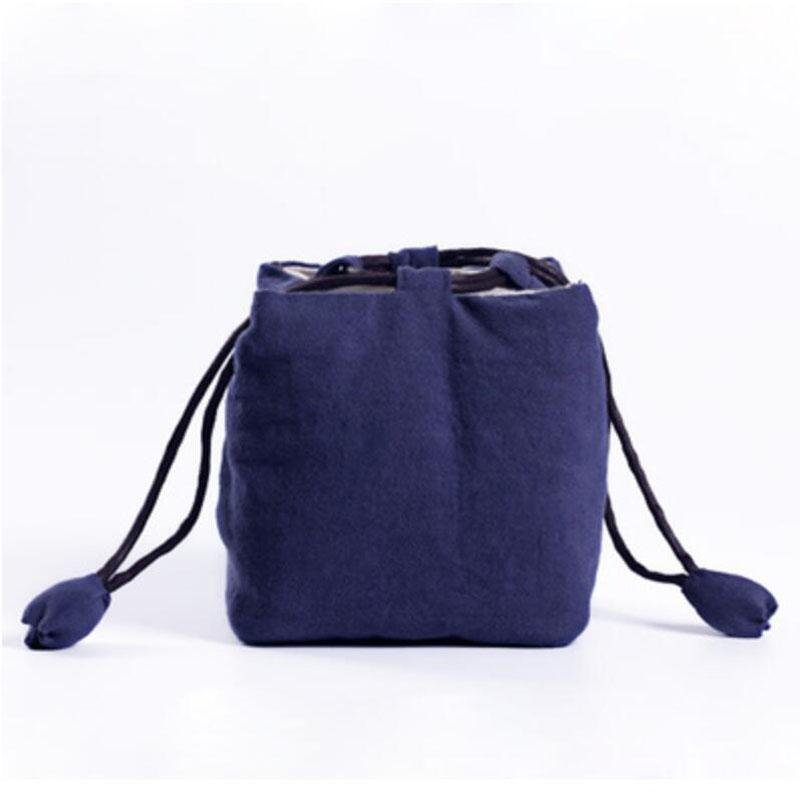 Teko Cangkir Teh Set Tas Penyimpanan Tebal Cotton Linen Tali Pengait dengan Lembut Hop-Pocket Pot Tas Kain Tas untuk Rumah Kantor Teh Spare Parts 12X14 Cm-Intl