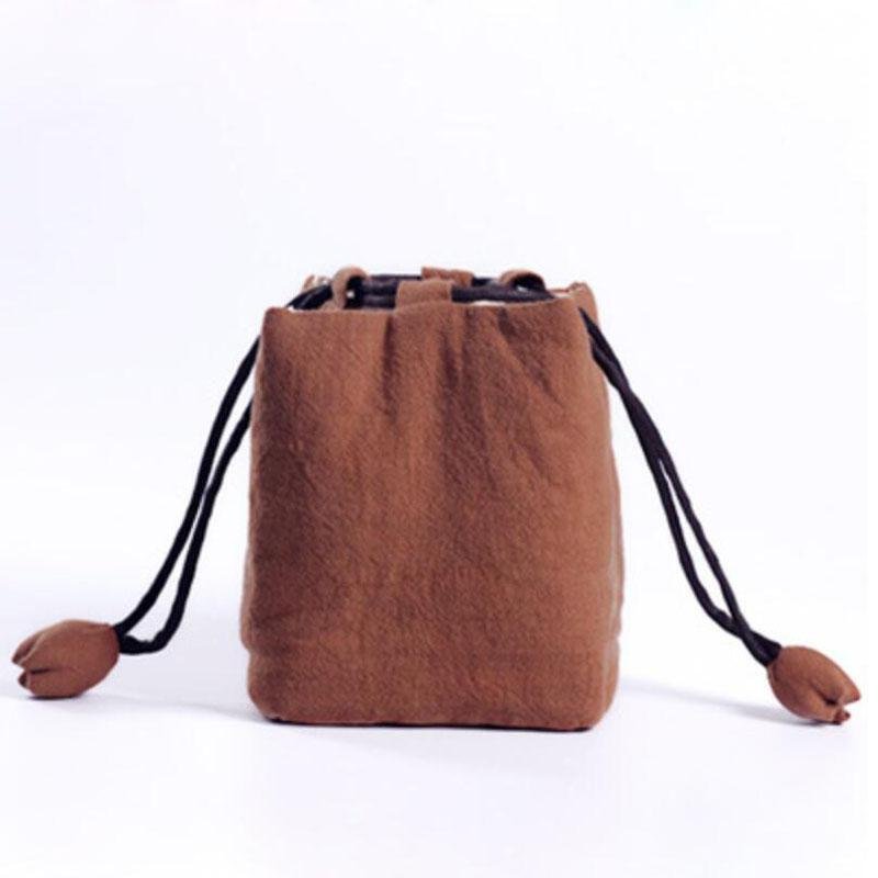 Teko Cangkir Teh Set Tas Penyimpanan Tebal Cotton Linen Tali Pengait dengan Lembut Hop-Pocket Pot Tas Kain Tas untuk Rumah Kantor Teh Spare Parts 12X14 Cm-Intl