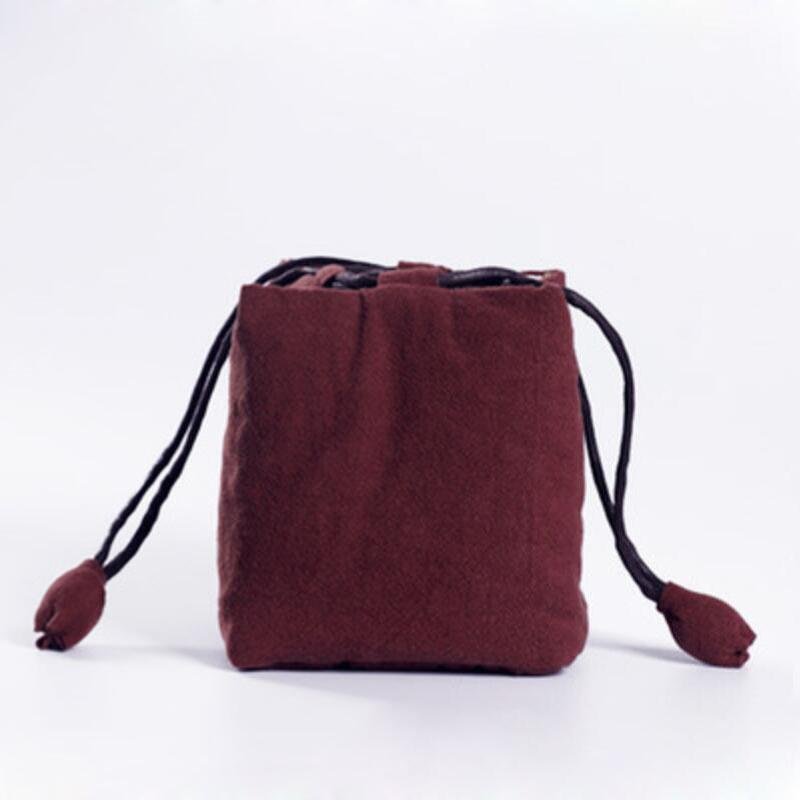 Teko Cangkir Teh Set Tas Penyimpanan Tebal Cotton Linen Tali Pengait dengan Lembut Hop-Pocket Pot Tas Kain Tas untuk Rumah Kantor Teh Spare Parts 12X14 Cm-Intl