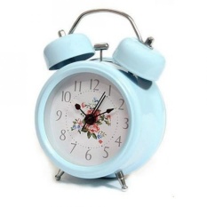 Tech Blue 3 Alarm Clock Metal Hammer Double Clock Table Clock And Lights - intl
