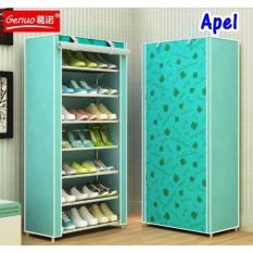 Tempat sepatu anak lemari sepatu tertutup rak sepatu tas rak sepatu tingkat rak sepatu susun plastik rak susun sepatu AK-8 Apel 7 Tingkat