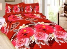 Terbaru Sprei Bonita Tiffany No.2 Queen 160 Seprai Bunga Merah Pink