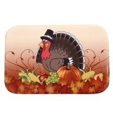 Thanksgiving Area Rug Maple Labu Turki Dicetak Non Slip Thanksgiving Aksesoris Keset Karpet Kamar Mandi Rug 24 ''X 16'' -Intl