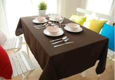 Taplak Meja Kain Modern Minimalis Plain-kanvas Berwarna Kualitas Katun Meja Makan Warna Meja, Taplak Meja Rectangle Konferensi Besar, Taplak Meja 145*220 Cm Brown-Intl