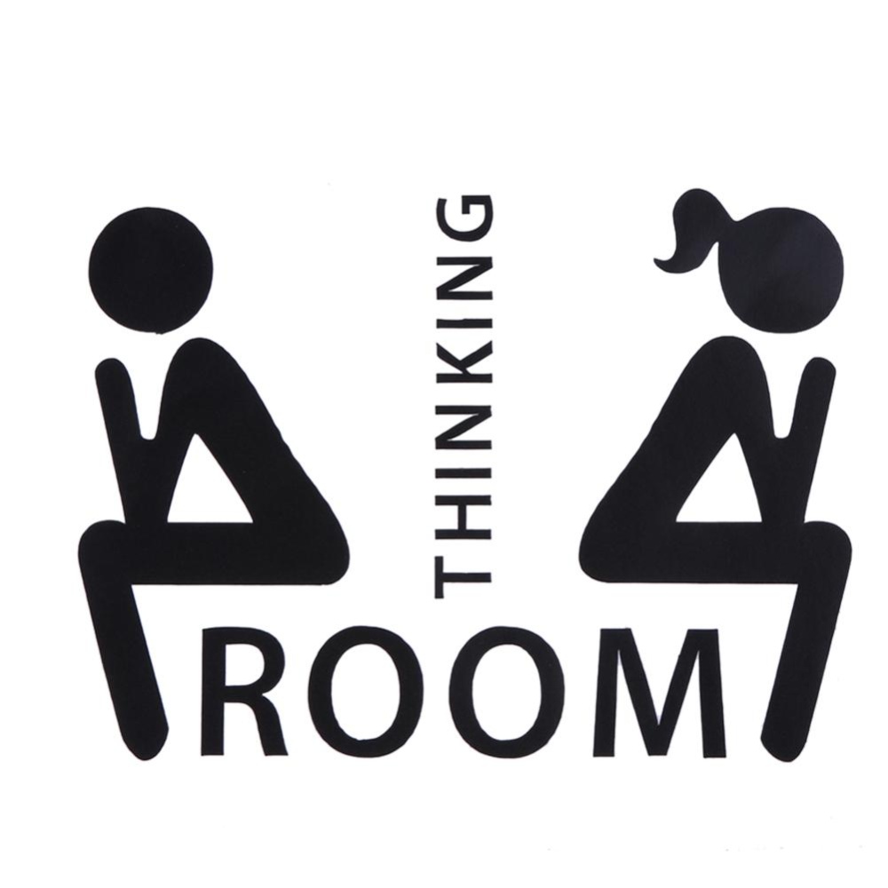 Think Kamar Toilet Pasta WC Pintu Tanda Removable Toilet Wall Stiker