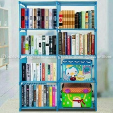 TOKORAK Rak Buku Portable 2 Sisi - Rak Serbaguna - Lemari Buku 2 Sisi - SKY BLUE