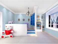 TOKUNIKU Wallpaper 3D Non Woven Minimalis Plain Ephedra 53cmx10m - Sky Blue 90074