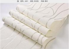 TOKUNIKU Wallpaper 3D Non Woven Modern Curved Stripe 53cmx10m - White 6001