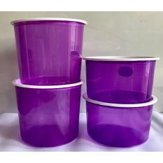 PADIE - TOPLES Plastik Bulat isi 2 set ukuran 1 liter dan 1.5 liter/ toples makanan/toples kue/camilan/snack/tempat serbaguna/tempat kue dan makanan/kotak kue dan makanan