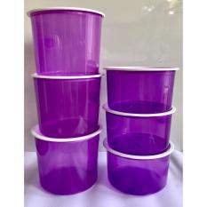 PADIE - TOPLES Plastik Bulat isi 3 set ukuran 1 liter dan 1.5 liter/ toples makanan/toples kue/camilan/snack/tempat serbaguna/tempat kue dan makanan/kotak kue dan makanan