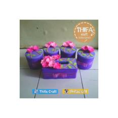 Toples Set Hias Flanel motif bunga ungu tua