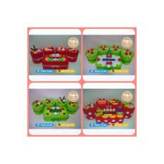 Toples Set Hias Flanel motif polka merah